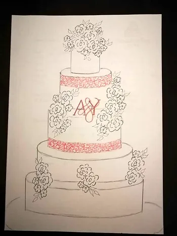 Draft of wedding cake 
