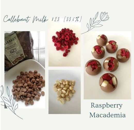 Callebaut Milk Chocolate with Raspberry and Macadamia