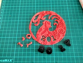 Fondant cutout using template