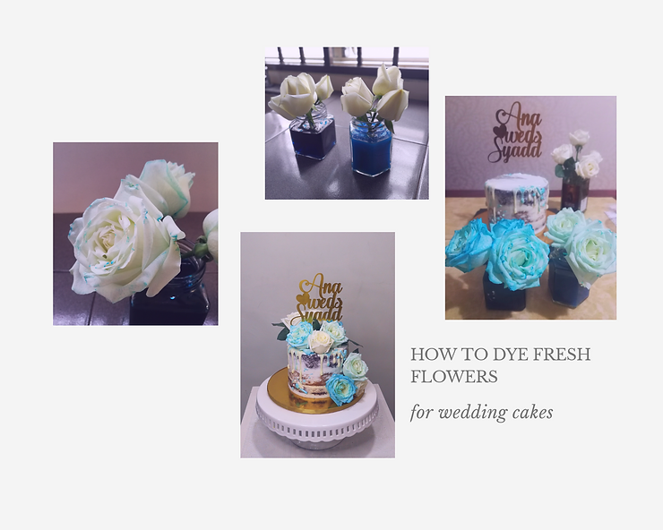 Blue roses for wedding cakes