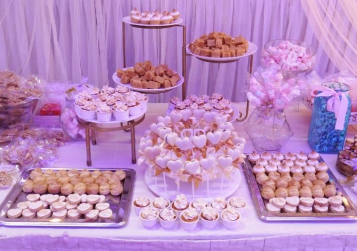 Gold and White dessert table