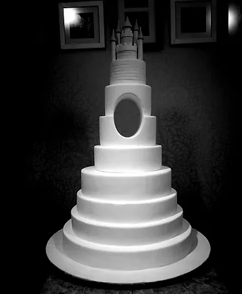 Dummy wedding cake all covered in fondant