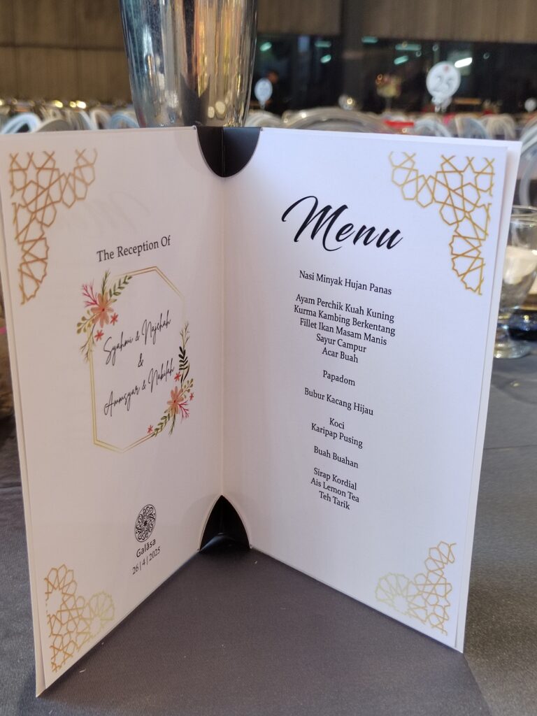 Galasa Wedding Menu
