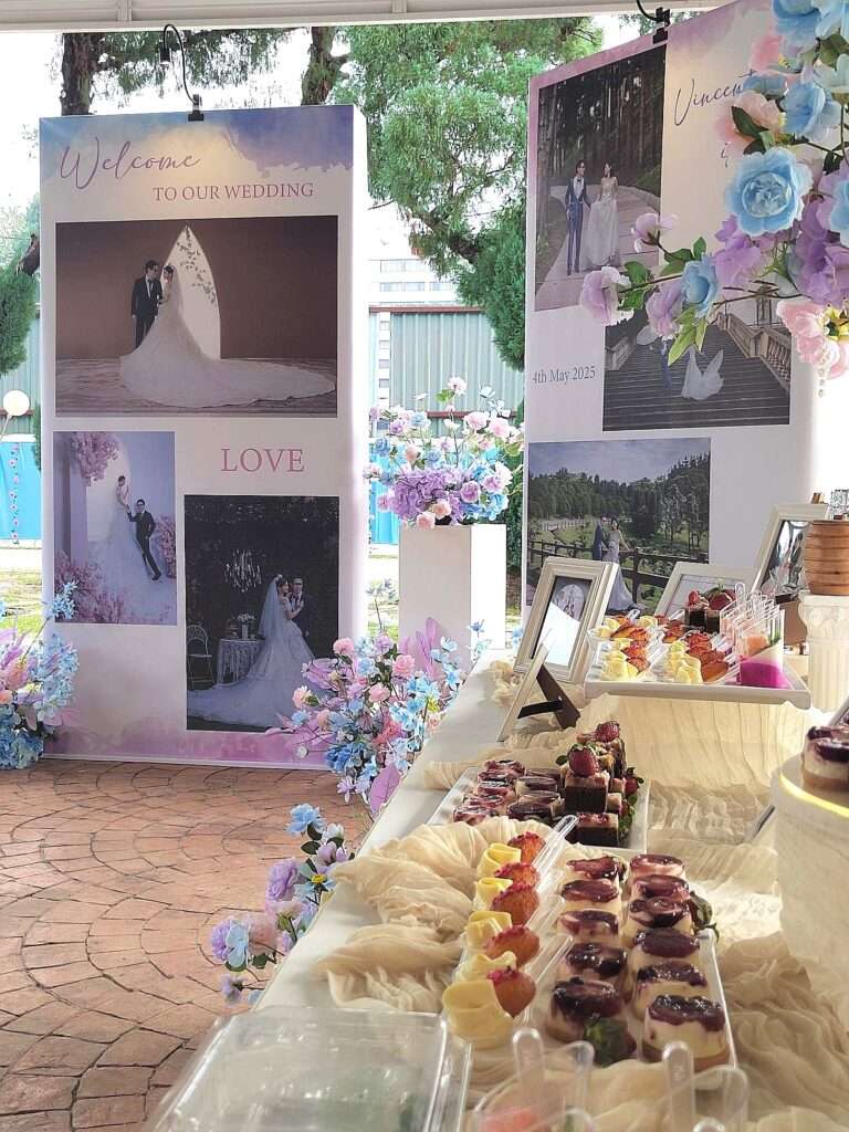 Photo display and dessert table